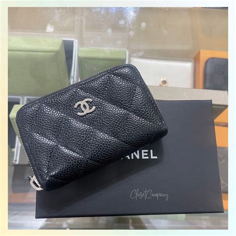 chanel zip card holder wallet|Chanel small card holder price.